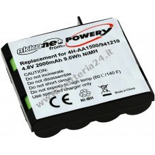 Batteria compatibile con Compex tipo 4H AA1500, 941210 4,8V 2000mAh (non originale)