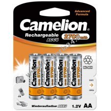 Batteria ricaricabile Camelion AA HR6 2700mAh NiMH, confezione da 4 pezzi