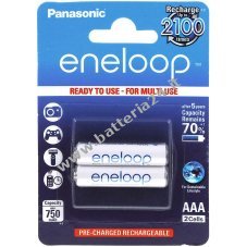 Panasonic eneloop batteria ricaricabile AAA confezione blister da 2 (BK 4MCCE/2BE)