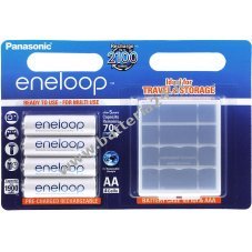 Batteria Panasonic eneloop AA   confezione blister da 4 + scatola protettiva (BK 3MCDEC4BE)