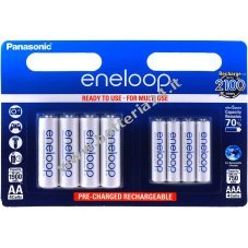 Panasonic eneloop batteria ricaricabile AA / AAA   2x blister di 4 / tipo BK KJMCCE44E