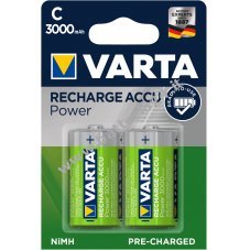 Batteria ricaricabile Varta pronta all'uso 56714 Baby C LR14 HR14 3000mAh NiMH confezione in blister da 2 pezzi