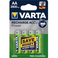 Varta Power batteria ricaricabile Ready2Use Mignon AA 5716 HR6 LR06 confezione blister da 4 2600mAh