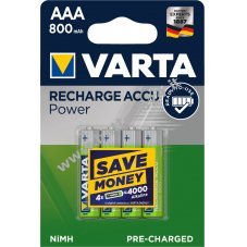 Varta Power batteria ricaricabile Ready2Use TOYS Micro AAA in blister da 4 pezzi