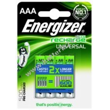 Energizer Batteria ricaricabile universale Micro AAA / HR03 Pronta all'uso in blister da 4 pezzi