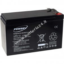 Batteria al Gel di piombo Powery per:UPS APC Smart UPS SC 420 9Ah 12V