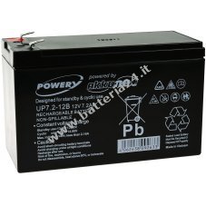 Batteria al Gel di piombo Powery per:UPS APC Back UPS BK350 GR