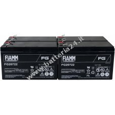 4x Batteria al piombo FIAMM adatta per APC Smart UPS SMT1500R2I 6W 12V 7,2Ah