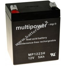 Powery Batteria al piombo (multipower) MP1223H compatibile con FIAMM 12FGH23 (resistente alle alte correnti)