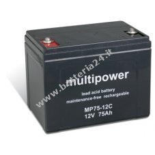 Powery Batteria al piombo (multipower) MPC75 12I a prova di ciclo