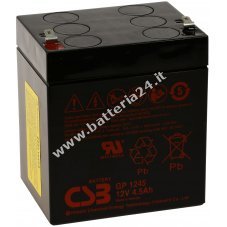 CSB Batteria di riserva al piombo GP1245 F2 12V 4,5Ah