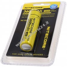 Batteria Nitecore Li Ion tipo 18650 3600mAh NL18336