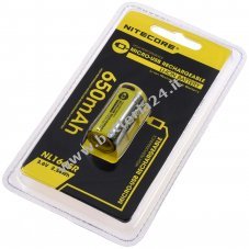 Batteria Nitecore agli ioni di litio tipo 16340 NL1665R con microUSB