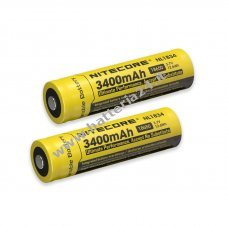 2x batteria Nitecore Li Ion 18650 3400mAh NL1834 protetta