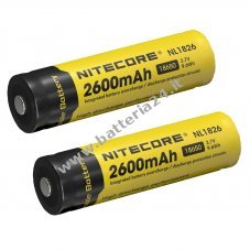 2x Nitecore Li Ion speciale batteria ricaricabile 18650 2600mAh