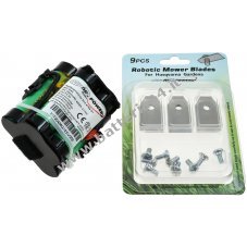 Batteria di alimentazione per tosaerba robot Gardena R70Li / R40Li / R45Li / R38Li incl. 9x lame di ricambio