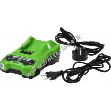 Caricabatteria rapido Greenworks Tools G24C 24V Li Ion, per batteria Greenwork da 24V Li Ion, ad es. G24B2, G24B4