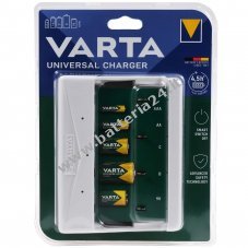 Caricabatteria universale VARTA per batteria AA, AAA, C, D o 1x 9V NiMH