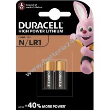 Batteria Duracell Security MN9100 LR1 Lady, confezione blister da 2 pezzi