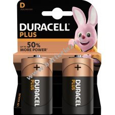 Batteria Duracell Plus MN1300 LR20 Mono 2er Blister