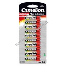 Batteria Camelion Mignon LR6 MN1500 AA AM3 Plus Alcalina in blister da 10 pezzi