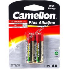 Batteria Camelion Mignon LR6 MN1500 AA AM3 Plus Alcalina 2er Blister