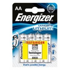 Batteria Energizer Ultimate Lithium AA Mignon in blister da 4 pezzi