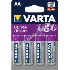 Varta Ultra Lithium AA Mignon / LR6 batteria in blister di 4 batteria