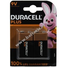 Batteria Duracell Plus Power MN1604 6LR61 9V in blister da 2 pezzi