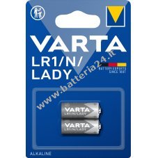 Batteria Varta alcalina LR1 N LADY 1,5 V in blister da 2 pezzi