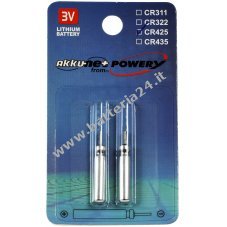 Batteria stick, batteria pin CR425 per galleggianti elettrici, galleggianti da pesca, allarmi di abboccamento al litio 2 blister