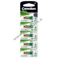 Batteria Camelion LR27A A27 MN27 L828 27A GP27A confezione blister da 5 pezzi