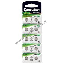 Camelion a bottone LR48 LR754 AG5 confezione in blister da 10 pz.