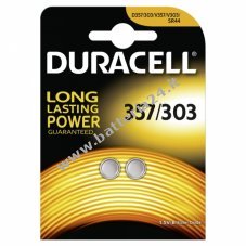 Pile a bottone Duracell 303/ 357/ SR44 / SR44W / SR1154W blister di 2 pezzi