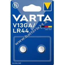 Pila a bottone Varta LR44 AG13 V13GA A76 confezione in blister da 2 pezzi