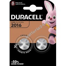 Batteria Duracell a bottone al litio 3V CR2016 originale