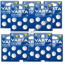 50x VARTA CR2032 DL2032 ECR2032 Pile a bottone al litio   10x blister da 5 per orologi, chiavi dell'auto e altro ancora