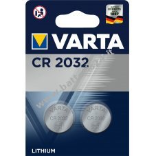 Pila a bottone al litio Varta CR2032, sostituisce DL2032 IEC CR2032 confezione in blister da 2 pz.