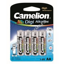 Batteria Camelion Digi Alcalina LR6 Mignon AA MN1500 AM3 confezione blister da 4 pezzi