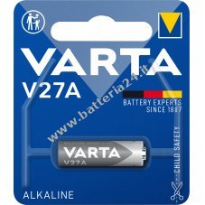 Batteria Varta alcalina LR27 V27A V27GA 12V 1 blister