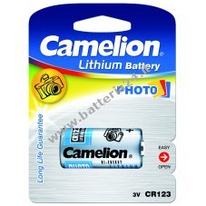 Batteria fotografica Camelion CR123 / CR123A / EL123A / DL123A / CR17345 / blister da 1