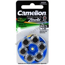 Batteria Camelion per apparecchi acustici A675 / AE675 / DA675 / PR1154 / PR44 / V675AT / ZL675 confezione blister da 6 pezzi