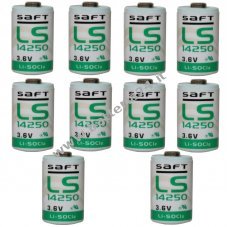 Saft 10x Batteria al litio LS14250 1/2AA 3,6Volt