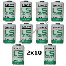 Saft 20x Batteria al litio LS14250 1/2AA 3,6Volt