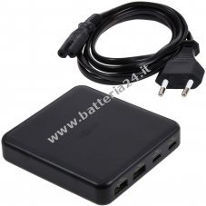 Hub USB multiporta a 4 porte GaN caricatore da tavolo 65 W nero