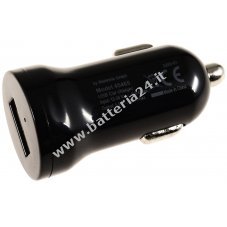 Adattatore caricabatteria da auto 12 24V a 1x USB 1000mA Nero