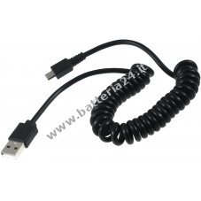 Goobay Cavo USB a spirale da 1 m con connessione micro USB