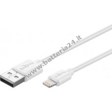 goobay Cavo di sincronizzazione e ricarica Lightning MFi / USB per Apple iPhone/iPad Bianco