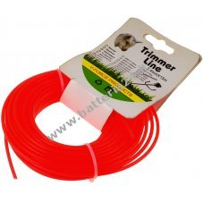 Cavo di ricambio per tagliabordi/tosaerba per Bosch, Makita, Gardena, Husqvarna, ecc. 2,4 mm 15 m rosso