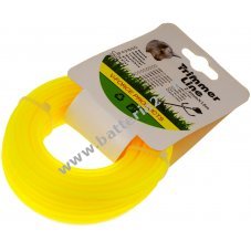 Cavo di ricambio per tagliabordi/tosaerba per Bosch, Makita, Gardena, Husqvarna, ecc. 2,4 mm 15 m giallo